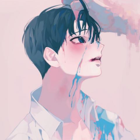 动漫流血男生头像 高清霸气的男生流血泪的动漫头像图片