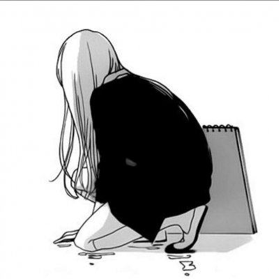 手绘头像女生黑白简约 高清好看手绘的黑白动漫头像女